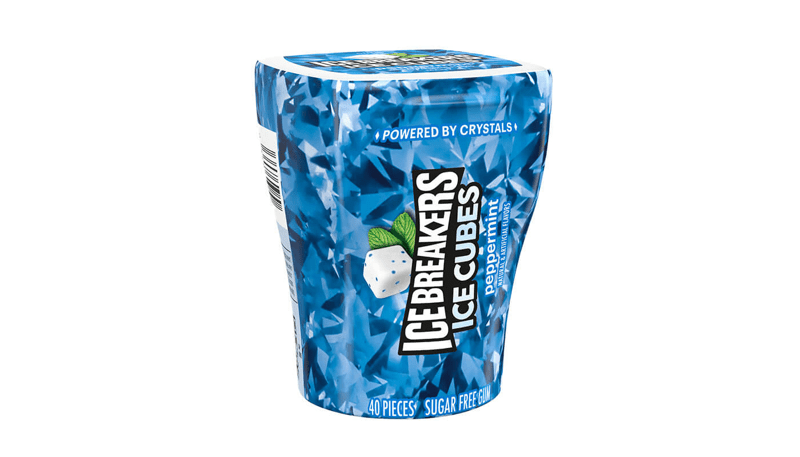 ICE BREAKERS Ice Cubes Peppermint Sugar Free Gum 3.24oz 